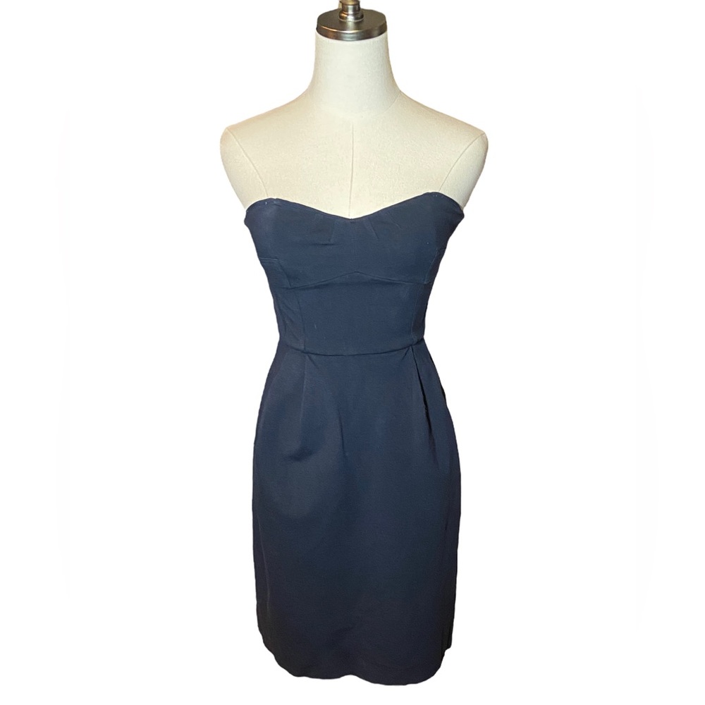 Diane von Furstenberg Strapless Dress Sheath Pencil Dark Blue XS